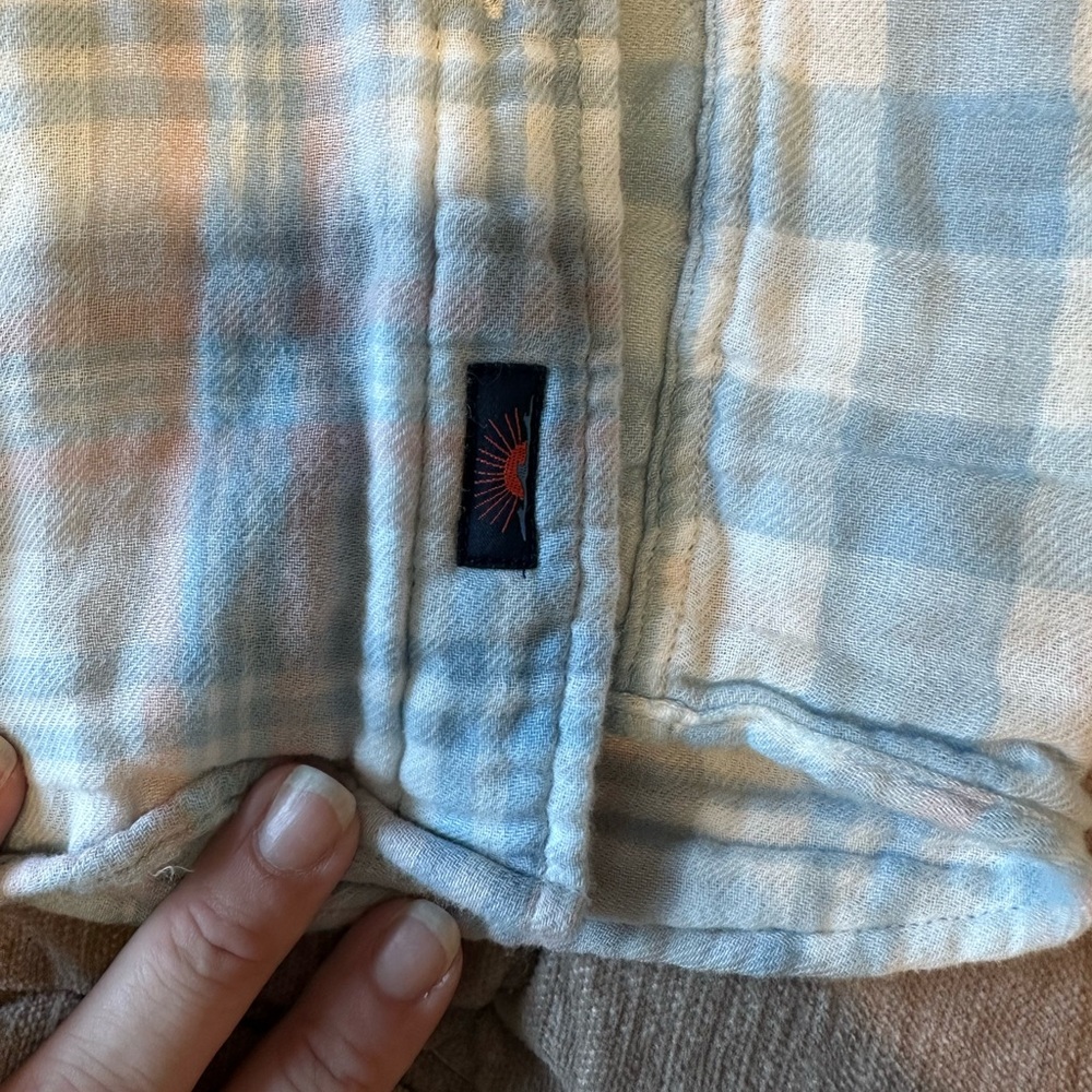 Plaid Men's Shirt - Blue and White